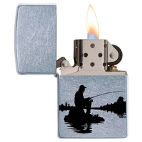 Подарочный набор Zippo Зажигалка 207 Fisherman CLASSIC street chrome + Коробка + Бензин 3141 + Кремни 2406