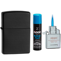 Фото Комплект Zippo Зажигалка 218 CLASSIC black matte + Газовый инсерт к зажигалкам + Газ для зажигалок