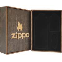 Комплект Zippo Зажигалка 221 ZLTR Тризуб + Подарочная упаковка + Бензин + Кремни