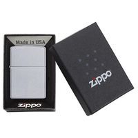 Комплект Zippo Зажигалка 205 CLASSIC satin chrome + Газовый инсерт к зажигалкам + Газ для зажигалок