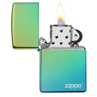 Фото Зажигалка Zippo Reg HP Teal Logo 49191 ZL