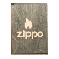 Комплект Zippo Зажигалка 205-RVK CLASSIC satin chrome + Подарочная упаковка + Бензин + Кремни