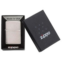 Комплект Zippo Зажигалка Zippo 200 CLASSIC brushed chrome + Подарочная упаковка + Бензин + Кремни
