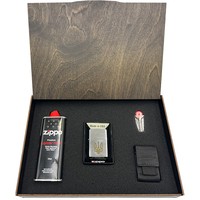 Фото Подарочный набор Zippo Зажигалка 200-SU + Коробка + Бензин 3141 + Кремни 2406 + Чехол на пояс черный