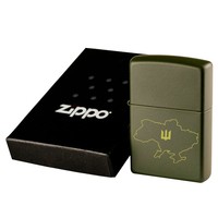Фото Подарочный набор Zippo  Зажигалка 221 Ukraine + Коробка + Чехол на пояс pz08ol олива
