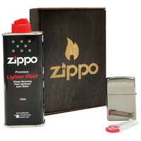 Фото Подарочный набор Zippo Зажигалка 150 + Коробка + Бензин 3141 + Кремни 2406