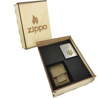 Фото Подарочный набор Zippo Зажигалка 200-SU CLASSIC + Коробка + Чехол на пояс pz09co койот