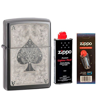 Комплект Zippo Зажигалка 28323 + Бензин + Кремни в подарок